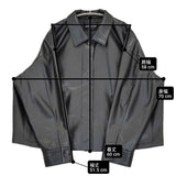 mizuiro-ind シンセティックレザーシャツジャケット 定価36300円 ワークブルゾン ジャケット 25AW ブラック レディース ミズイロインド【中古】6-1006M♪
