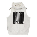 Risley ノースリーブロゴフーディー Sleeveless hoodie 異素材 定価16280円 パーカー ホワイト カーキ レディース リズレー【中古】6-1013S♪