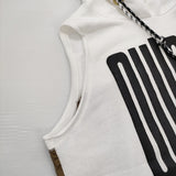 Risley ノースリーブロゴフーディー Sleeveless hoodie 異素材 定価16280円 パーカー ホワイト カーキ レディース リズレー【中古】6-1013S♪