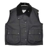 MARGARET HOWELL/Barbour DRY WAX COTTON BLOUSON サイズ8 定価70400円 ベスト 25AW ブラック レディース マーガレットハウエル/バブアー【中古】6-1006M♪
