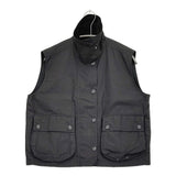 MARGARET HOWELL/Barbour DRY WAX COTTON BLOUSON サイズ8 定価70400円 ベスト 25AW ブラック レディース マーガレットハウエル/バブアー【中古】6-1006M♪