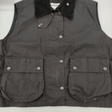 MARGARET HOWELL/Barbour DRY WAX COTTON BLOUSON サイズ8 定価70400円 ベスト 25AW ブラック レディース マーガレットハウエル/バブアー【中古】6-1006M♪