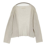 evam eva cotton linen cardigan サイズM E261K138 定価25300円 コットンリネンニット カーディガン 26SS ライトグレー レディース エヴァムエヴァ【中古】6-1013M♪