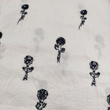 mina perhonen etude wa3547 サイズ38 コットンシルク 刺繍 ワンピース ホワイト ネイビー レディース ミナペルホネン【中古】6-1013M♪