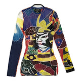 Jean Paul Gaultier 99年 武者プリントパワーネットカットソー メッシュ ヴィンテージ サイズS カットソー マルチカラー レディース ジャンポールゴルチエ【中古】6-1013M♪