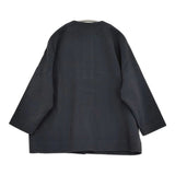 evam eva wool short coat ウールショートコート ノーカラー E253T208 サイズ2 定価48400円 コート 25AW ブラック レディース エヴァムエヴァ【中古】6-1016T♪