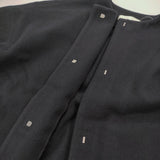 evam eva wool short coat ウールショートコート ノーカラー E253T208 サイズ2 定価48400円 コート 25AW ブラック レディース エヴァムエヴァ【中古】6-1016T♪