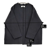 evam eva wool short coat ウールショートコート ノーカラー E253T208 サイズ2 定価48400円 コート 25AW ブラック レディース エヴァムエヴァ【中古】6-1016T♪