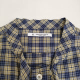 MAATEE & SONS 紐SHIRTS サイズ3 定価59400円 シルクレーヨン チェック 長袖シャツ 26AW ブルー イエロー メンズ マーティーアンドサンズ【中古】6-1009M♪