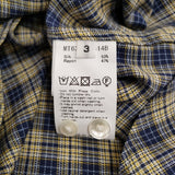 MAATEE & SONS 紐SHIRTS サイズ3 定価59400円 シルクレーヨン チェック 長袖シャツ 26AW ブルー イエロー メンズ マーティーアンドサンズ【中古】6-1009M♪