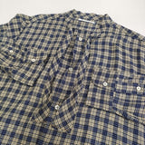 MAATEE & SONS 紐SHIRTS サイズ3 定価59400円 シルクレーヨン チェック 長袖シャツ 26AW ブルー イエロー メンズ マーティーアンドサンズ【中古】6-1009M♪