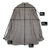 MAATEE & SONS 紐SHIRTS サイズ3 定価59400円 シルクレーヨン チェック 長袖シャツ 26AW ブルー イエロー メンズ マーティーアンドサンズ【中古】6-1009M♪