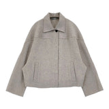 theory luxe 未使用 BRIANE MOXIE ウールカシミヤショートコート 定価74800円 サイズ38 ジャケット 24AW グレー レディース セオリーリュクス【中古】6-1013T♪
