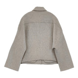 theory luxe 未使用 BRIANE MOXIE ウールカシミヤショートコート 定価74800円 サイズ38 ジャケット 24AW グレー レディース セオリーリュクス【中古】6-1013T♪