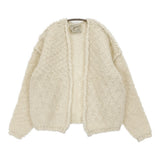 R&D.M.Co- BULKY CARDIGAN バルキー ウール 定価66000円 ドロップショルダー カーディガン オフホワイト レディース オールドマンズテーラー【中古】6-1013T♪
