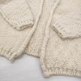 R&D.M.Co- BULKY CARDIGAN バルキー ウール 定価66000円 ドロップショルダー カーディガン オフホワイト レディース オールドマンズテーラー【中古】6-1013T♪