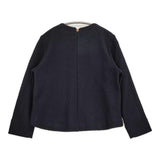 Pal'las Palace PCJK-9068C サイズ2 日本製 ウール ノーカラージャケット ネイビー レディース パラスパレス【中古】6-1016T♪