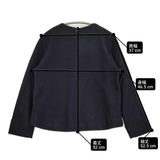 Pal'las Palace PCJK-9068C サイズ2 日本製 ウール ノーカラージャケット ネイビー レディース パラスパレス【中古】6-1016T♪