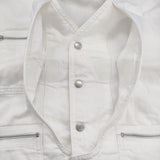 LIMI feu TORAICHI DENIM VEST 定価46200円 サイズ2 LS-Y70-077 寅壱デニム ベスト ホワイト レディース リミフゥ/Yohji【中古】6-1013M♪