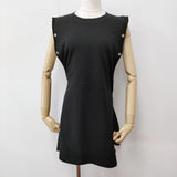LIMI feu 青山店＆オンライン限定 DOT BUTTON REMAKE LONG SLEEVE T-SHIRT サイズ2 定価26400円 長袖Ｔシャツ カットソー ロンＴ ブラック レディース リミフゥ/Yohji【中古】6-1013M♪