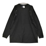 LIMI feu 青山店＆オンライン限定 DOT BUTTON REMAKE LONG SLEEVE T-SHIRT サイズ2 定価26400円 長袖Ｔシャツ カットソー ロンＴ ブラック レディース リミフゥ/Yohji【中古】6-1013M♪