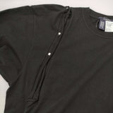LIMI feu 青山店＆オンライン限定 DOT BUTTON REMAKE LONG SLEEVE T-SHIRT サイズ2 定価26400円 長袖Ｔシャツ カットソー ロンＴ ブラック レディース リミフゥ/Yohji【中古】6-1013M♪