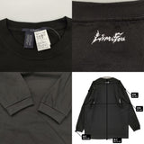 LIMI feu 青山店＆オンライン限定 DOT BUTTON REMAKE LONG SLEEVE T-SHIRT サイズ2 定価26400円 長袖Ｔシャツ カットソー ロンＴ ブラック レディース リミフゥ/Yohji【中古】6-1013M♪
