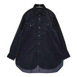 45R/45rpm ミジンコールの908ガチャポケ長袖シャツ 定価53900円 コーデュロイ 長袖シャツ ネイビー レディース フォーティーファイブアールピーエム【中古】6-1013T♪