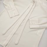 theory ボウタイブラウス Prime Georgette サイズP 定価28600円 01-6108221 TIE BLOUSE PRIME GGT ブラウス シャツ 26SS アイボリー レディース セオリー【中古】6-1013M♪