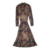 LAUREN RALPH LAUREN ペイズリーストレッチジャージーシャツドレス 定価33000円 ワンピース ネイビー ベージュ レディース ローレンラルフローレン【中古】6-1013M♪
