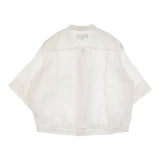 MARGARET HOWELL DOUBLE STRIPE COTTON SILK SHIRT 578-6152251 サイズ2 定価36300円 ブラウス シャツ 26SS ホワイト レディース マーガレットハウエル【中古】6-1013S♪