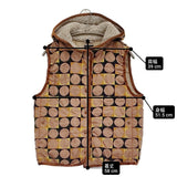 mina perhonen 美品 pallo xa2316 刺繍 フード付き サイズ38 ウール ボア ダウンベスト ブラウン レディース ミナペルホネン【中古】6-1016T♪