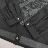 mina perhonen 未使用品 stitch garden aca1336 サイズ38 刺繍 コットン シアー ブラウス シャツ 24AW ブラック レディース ミナペルホネン【中古】6-1013M♪