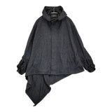 Yohji Yamamoto collections フード付きカーディガン サイズ2 定価77000円 カーディガン 25AW チャコールグレー レディース ヨウジヤマモトコレクションズ【中古】6-1016T♪