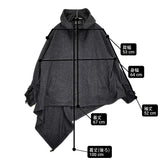 Yohji Yamamoto collections フード付きカーディガン サイズ2 定価77000円 カーディガン 25AW チャコールグレー レディース ヨウジヤマモトコレクションズ【中古】6-1016T♪