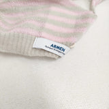 ARMEN 新品 コットンストライプトライアングルスカーフ 三角 定価12100円 ストール 26SS ピンク ライトグレー レディース アーメン【中古】6-1016G♪