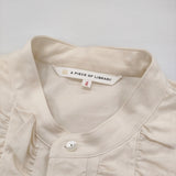 a piece of Library フリル ミレーワンピース 定価37400円 サイズ2 ドレス ワンピース 25AW アイボリー レディース アピースオブライブラリー【中古】6-1016M♪