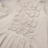 a piece of Library フリル ミレーワンピース 定価37400円 サイズ2 ドレス ワンピース 25AW アイボリー レディース アピースオブライブラリー【中古】6-1016M♪