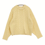 TENNE HANDCRAFTED MODERN 新品 volume sleeve alan knit pullover 定価75900円 ウールカシミヤ セーター ニット イエロー レディース テンハンドクラフテッドモダン【中古】6-1016T♪