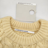 TENNE HANDCRAFTED MODERN 新品 volume sleeve alan knit pullover 定価75900円 ウールカシミヤ セーター ニット イエロー レディース テンハンドクラフテッドモダン【中古】6-1016T♪