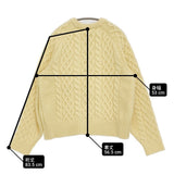 TENNE HANDCRAFTED MODERN 新品 volume sleeve alan knit pullover 定価75900円 ウールカシミヤ セーター ニット イエロー レディース テンハンドクラフテッドモダン【中古】6-1016T♪