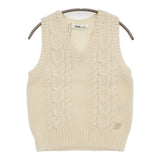 Bilitis dix-sept ans 新品 Cable Knit Vest サイズ36 定価33000円 2914-641 ケーブルニット ベスト 24AW オフホワイト レディース ビリティス ディ セッタン【中古】6-1016T♪#