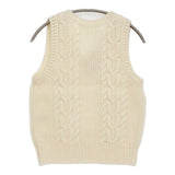 Bilitis dix-sept ans 新品 Cable Knit Vest サイズ36 定価33000円 2914-641 ケーブルニット ベスト 24AW オフホワイト レディース ビリティス ディ セッタン【中古】6-1016T♪#