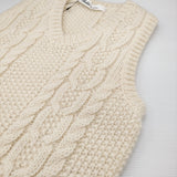 Bilitis dix-sept ans 新品 Cable Knit Vest サイズ36 定価33000円 2914-641 ケーブルニット ベスト 24AW オフホワイト レディース ビリティス ディ セッタン【中古】6-1016T♪#
