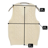 Bilitis dix-sept ans 新品 Cable Knit Vest サイズ36 定価33000円 2914-641 ケーブルニット ベスト 24AW オフホワイト レディース ビリティス ディ セッタン【中古】6-1016T♪#