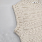 Bilitis dix-sept ans 新品 Hand Knit Vest 定価38500円 ハンドニット ウール ベスト 24AW アイボリー レディース ビリティス ディ セッタン【中古】6-1016T♪