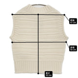 Bilitis dix-sept ans 新品 Hand Knit Vest 定価38500円 ハンドニット ウール ベスト 24AW アイボリー レディース ビリティス ディ セッタン【中古】6-1016T♪