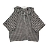 veritecoeur タックフリルプルオーバー 定価28600円 VC-2884A ギンガムチェック ブラウス シャツ 26SS ブラック ホワイト レディース ヴェリテクール【中古】6-1016S♪