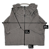 veritecoeur タックフリルプルオーバー 定価28600円 VC-2884A ギンガムチェック ブラウス シャツ 26SS ブラック ホワイト レディース ヴェリテクール【中古】6-1016S♪