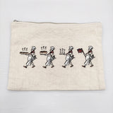 R&D.M.Co- MR.JONES エンブロイダリーポーチ 刺繍 定価8800円 5219 ポーチ 生成り レディース オールドマンズテーラー【中古】6-1016G♪